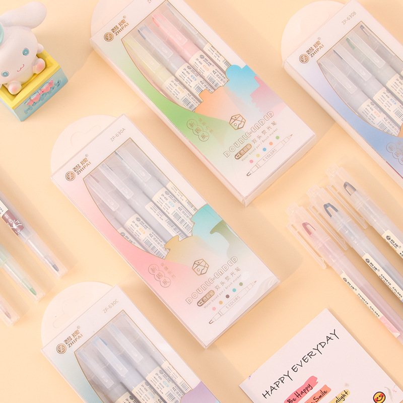 5pcs/set Double Tip Highlighte - Pastel Highlighter Set Double Ended review and price