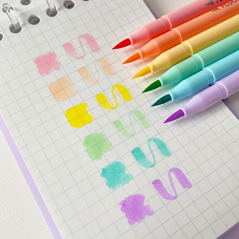 6pcs Soft Brush Fluorescence P - Pastel Highlighter Set Double Ended review and price