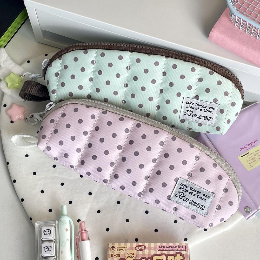 Aesthetic Polka Dot Pencil Cas - Aesthetic Large Pencil Case Pouch review and price
