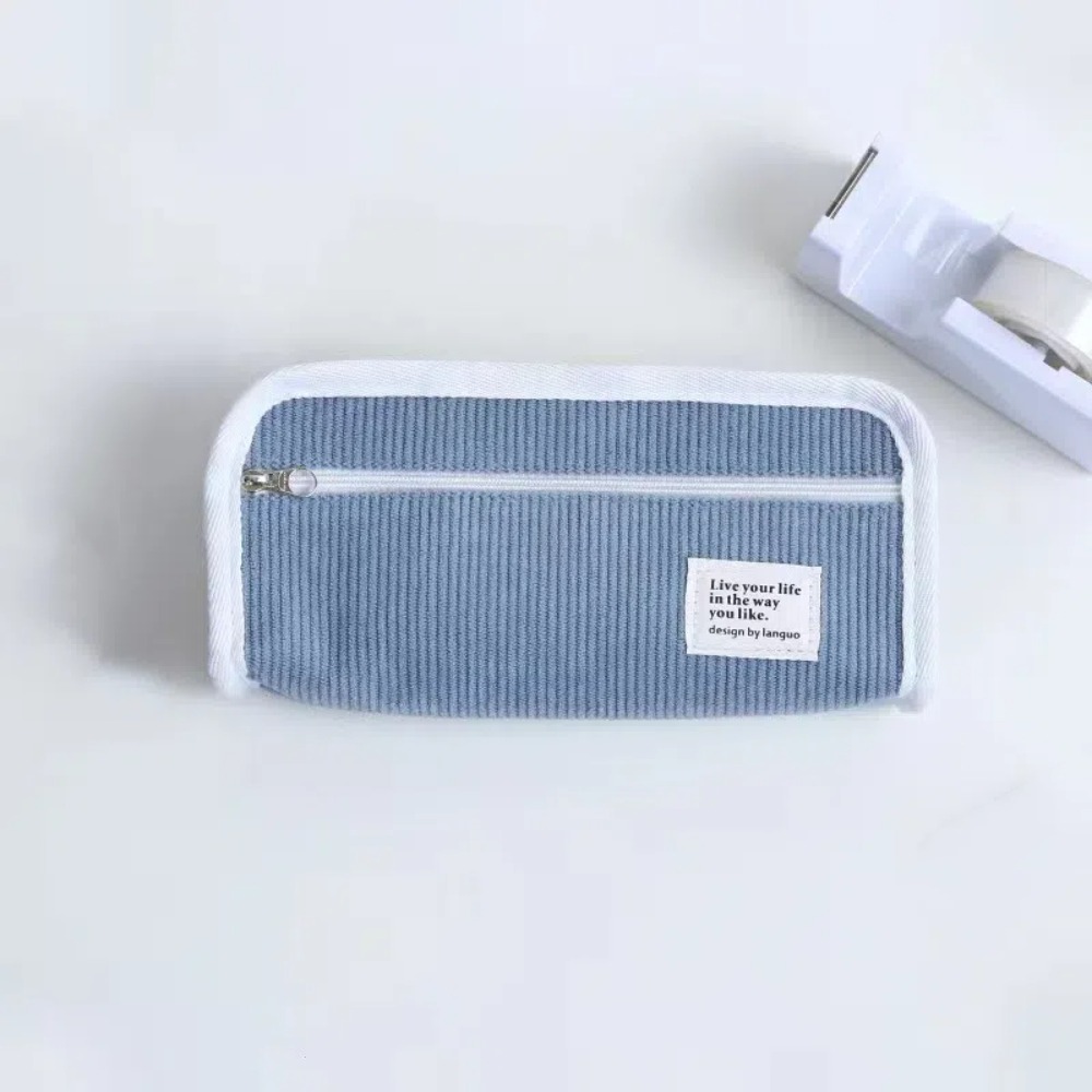 Pink Blue Grey Ins Stationery  - Aesthetic Large Pencil Case Pouch review and price