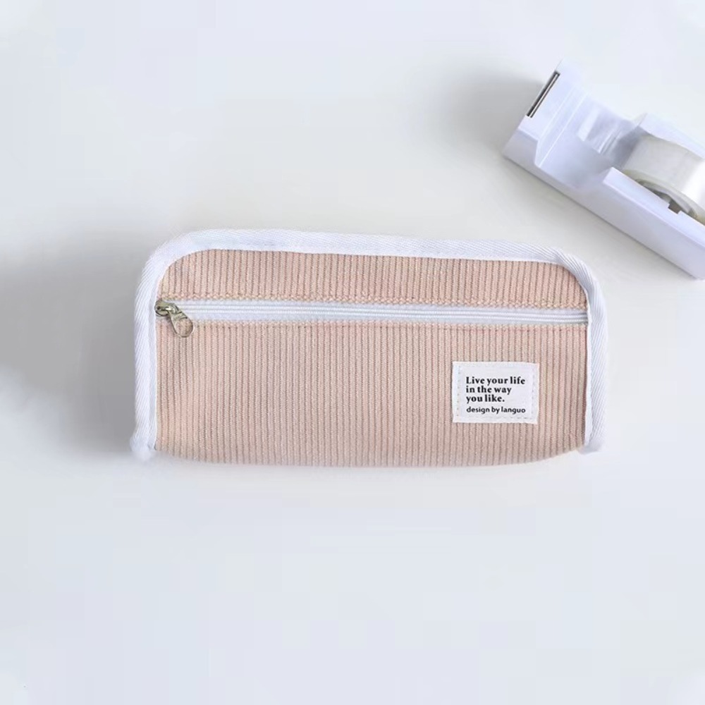 Pink Blue Grey Ins Stationery  - Aesthetic Large Pencil Case Pouch review and price