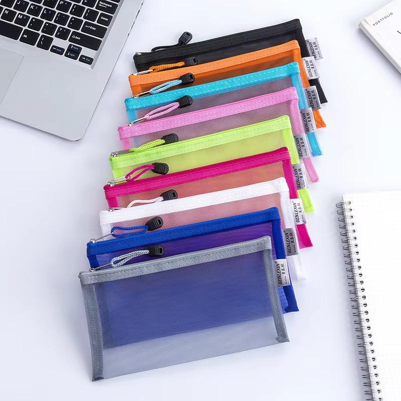 NEW Durable Zipper Mesh Pencil - Clear Mesh Pencil Pouch For Exam review and price
