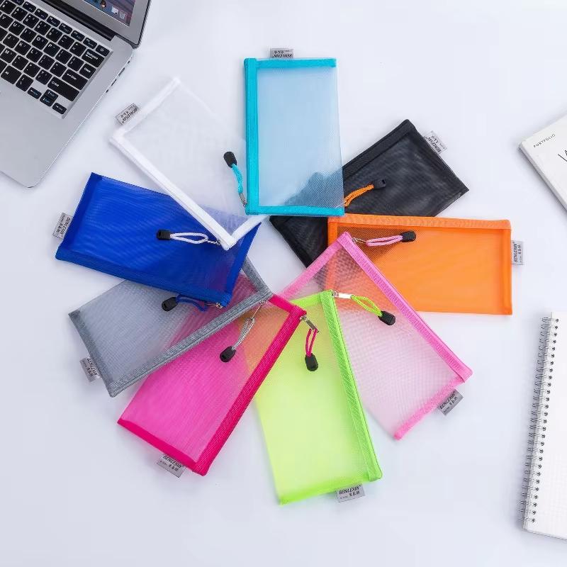 NEW Durable Zipper Mesh Pencil - Clear Mesh Pencil Pouch For Exam review and price
