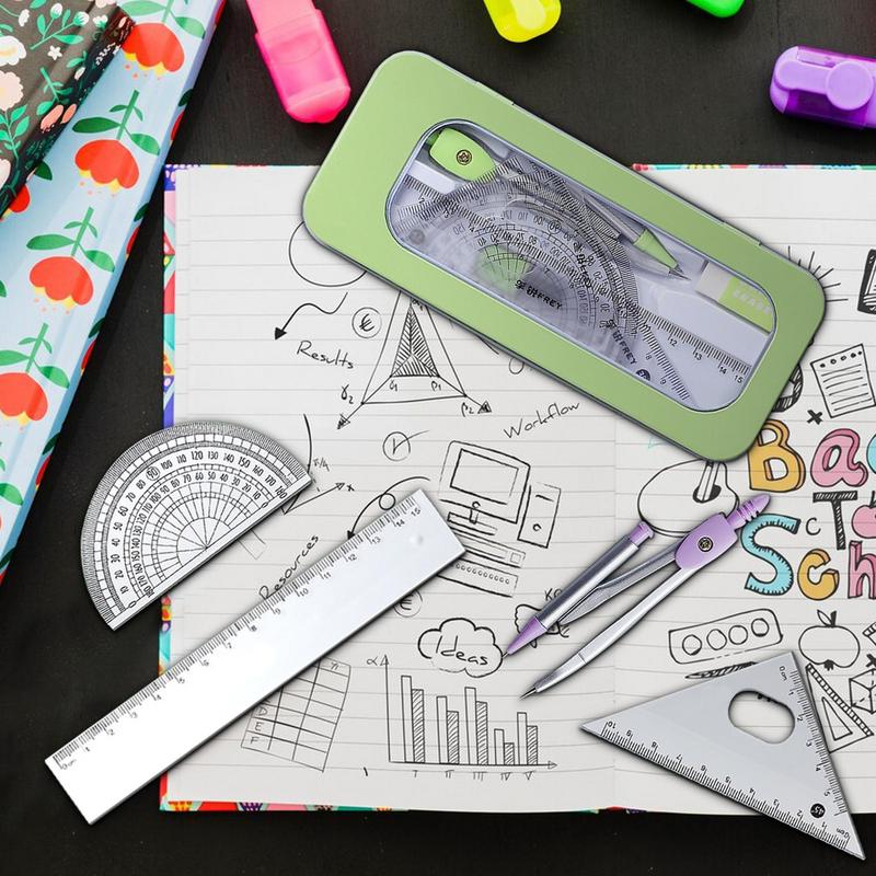 Protractor And Compass Set Mat - Math Geometry Set With Compass review and price