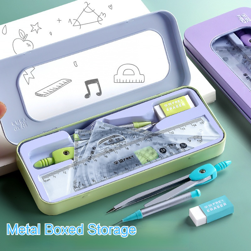 7 Pcs Mathematical Rulers Set  - Math Geometry Set With Compass review and price