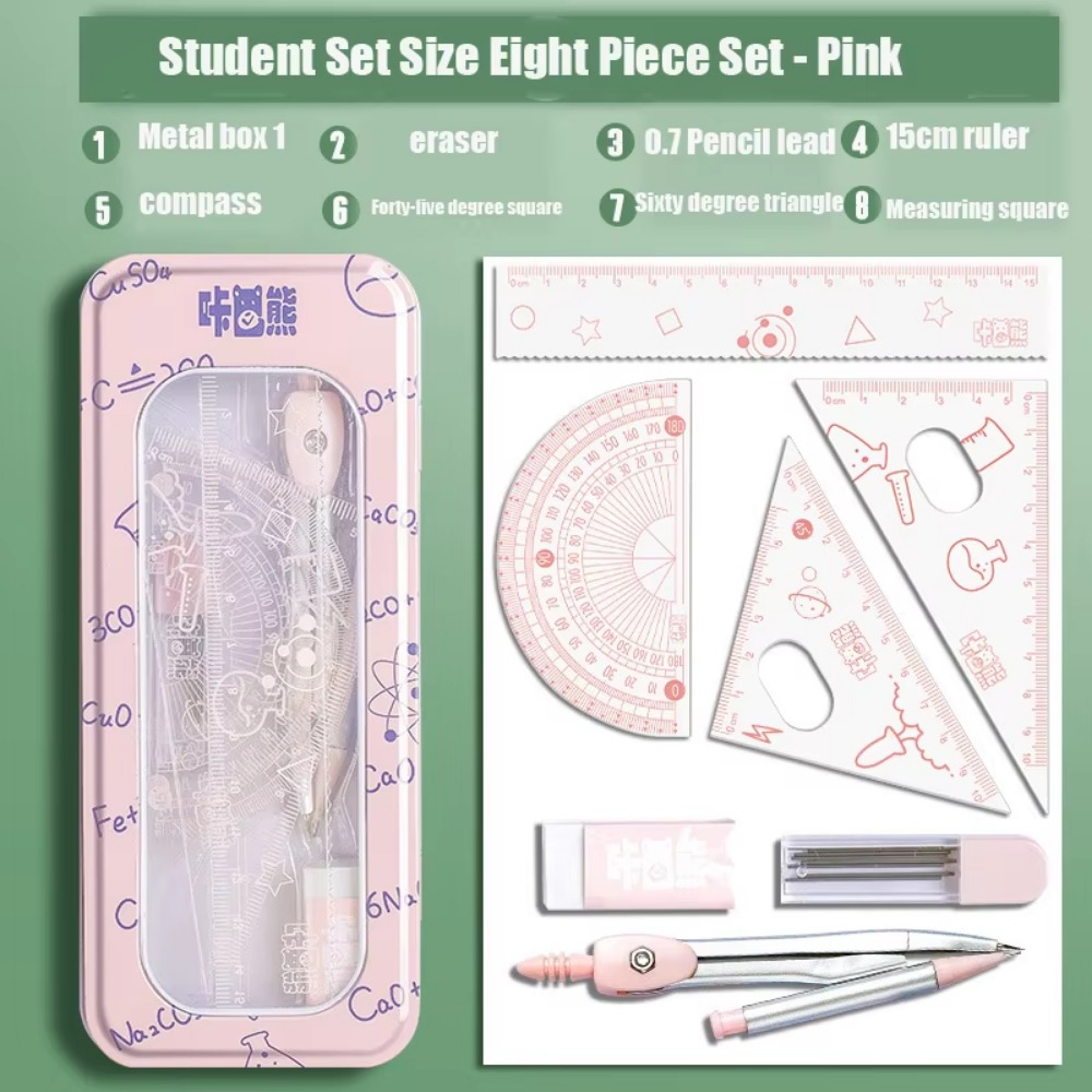 8Pcs/Set Multifunctional Math  - Math Geometry Set With Compass review and price
