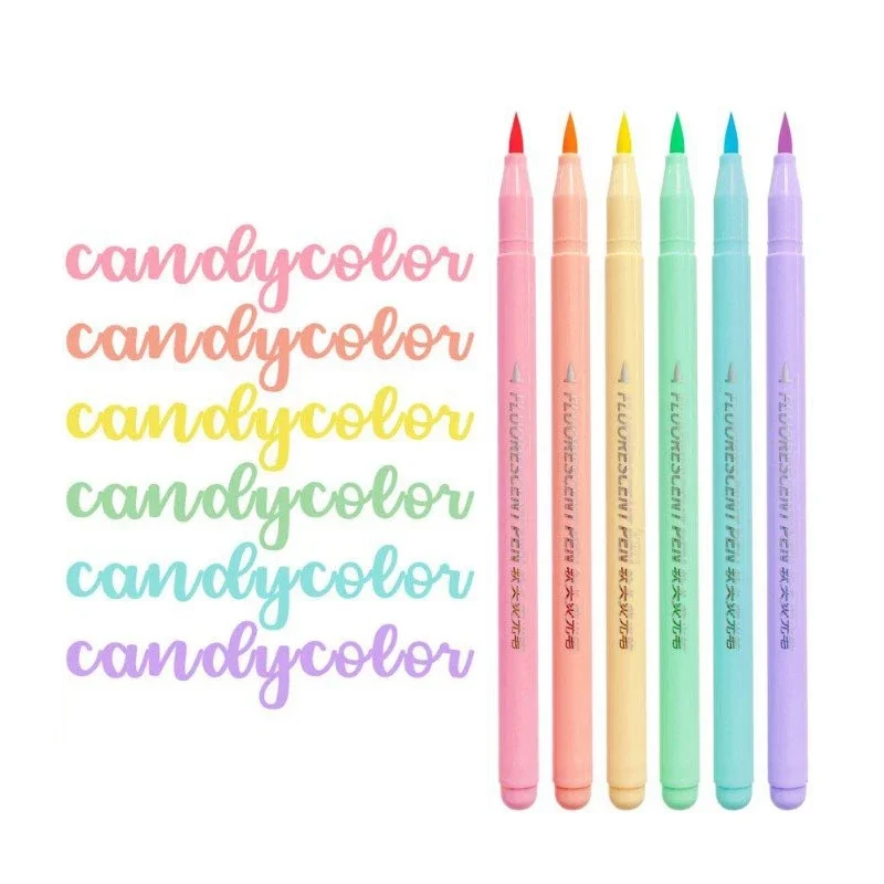 6 colors Soft Brush Fluorescen - Pastel Highlighter Set Double Ended review and price
