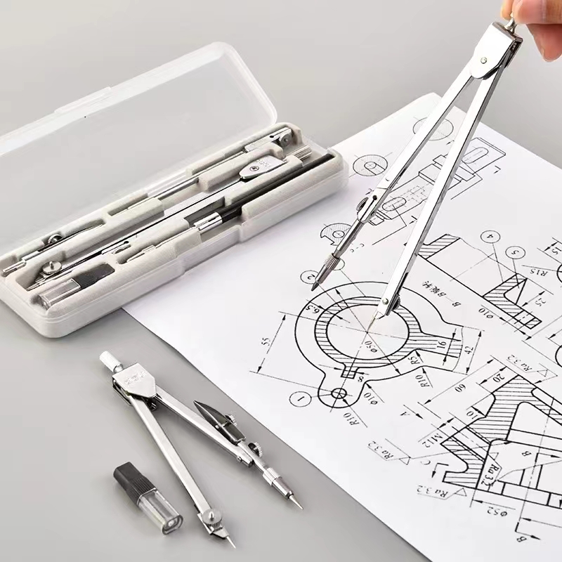 Stainless Steel Drafting Set D - Math Geometry Set With Compass review and price