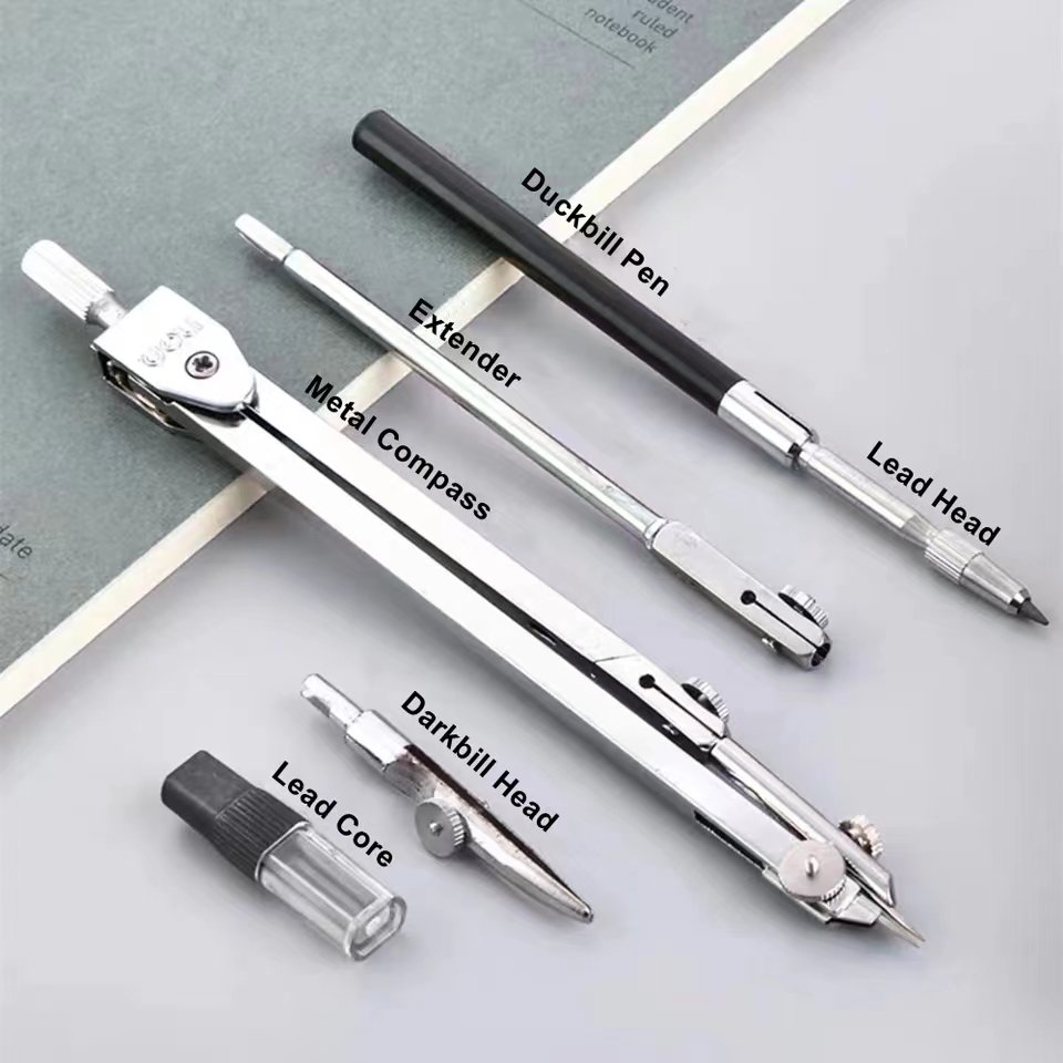 Stainless Steel Drafting Set D - Math Geometry Set With Compass review and price