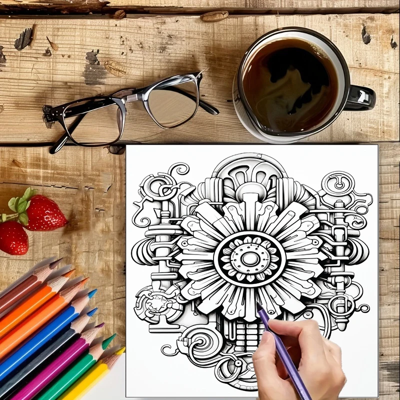 Coloring Book Steampunk Flower - School Supplies review and price