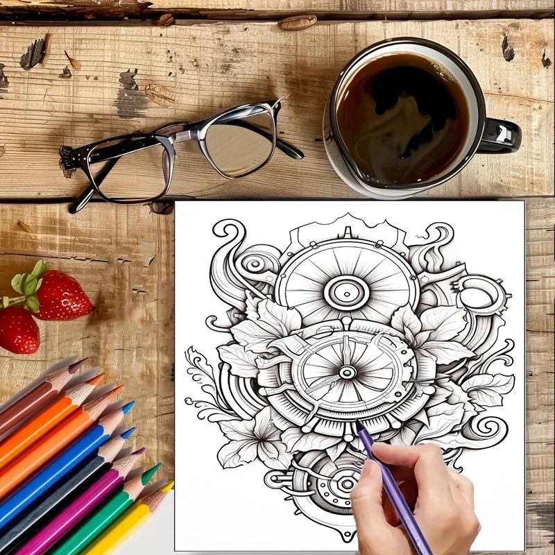 Coloring Book Steampunk Flower - School Supplies review and price