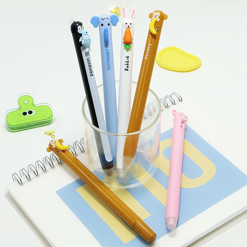 6 Pack Cute Cartoon Animal Ret - Retractable Eraser Pen Click review and price