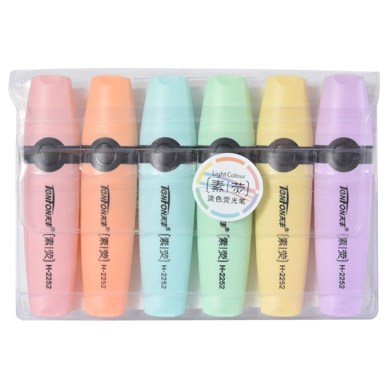 6 Pcs/set Highlighter Pastel C - Pastel Highlighter Set Double Ended review and price
