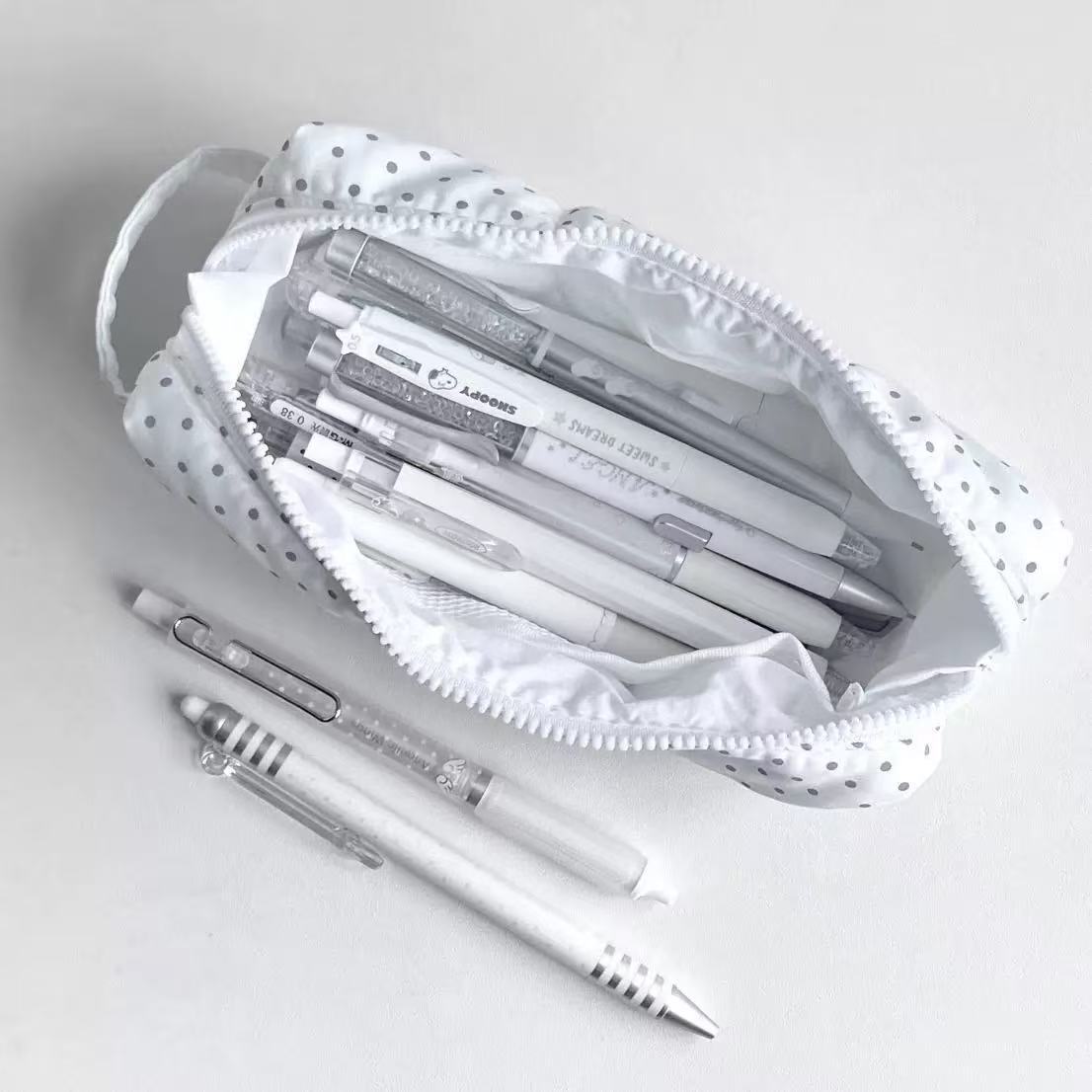 Polka Dot Handheld Pencil Bag  - Aesthetic Large Pencil Case Pouch review and price